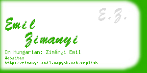 emil zimanyi business card